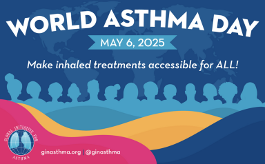 World Asthma Day graphic with the words make inhaled treatments accessible for all.