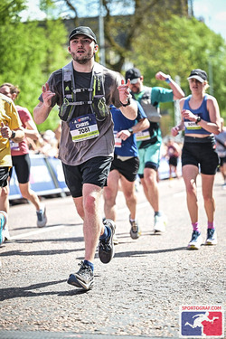 Chris running the marathon