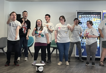People dancing to music at a Christie event