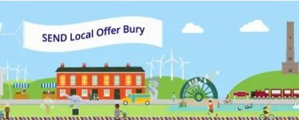 Cartoon image of Bury town centre