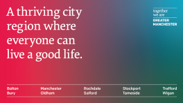 Text graphic saying 'A thriving city region where everyone can live a good life'