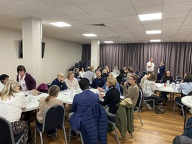 Delegates engaging in tabletop discussions at the diabetes clinical network event
