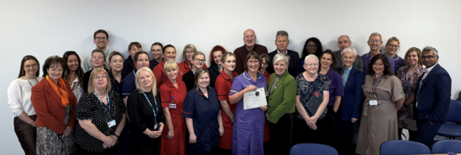 Karen with her team and people from the GM maternity world