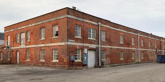 Current photo of the historic Rum Store building in Royal Clarence Yard.