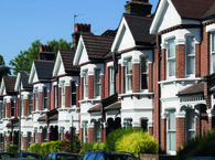 Terrace of suburban houses.