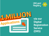 Screen saying '1 million applications via our Digital Registration Service (DRS)'