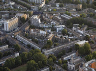 Aerial view of an urban estate.