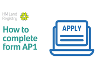 Text saying 'How to complete form AP1' next to a screen displaying the word 'Apply'.