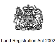 Lion and unicorn royal crest above text saying 'Land Registration Act 2002'.