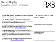 A section of form RX3.