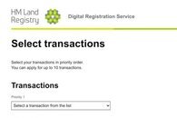 Screenshot showing a transaction selection page within the portal.