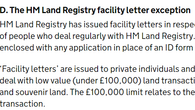 Excerpt from practice guide 67 explaining facility letters.