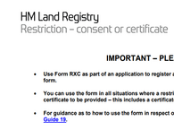 An extract from the first page of Form RXC, showing the heading and some of the text.