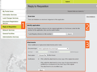 Reply to requisition portal page with numbering to explain process