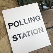 Polling station sign
