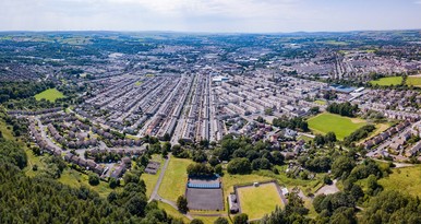 Drone shot of Hyndburn 