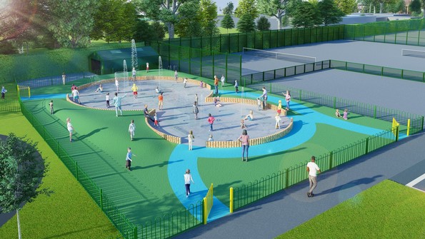 Artist impression of new splash zone in Meadow Park