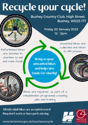 Recycle your Cycle poster for Bushey