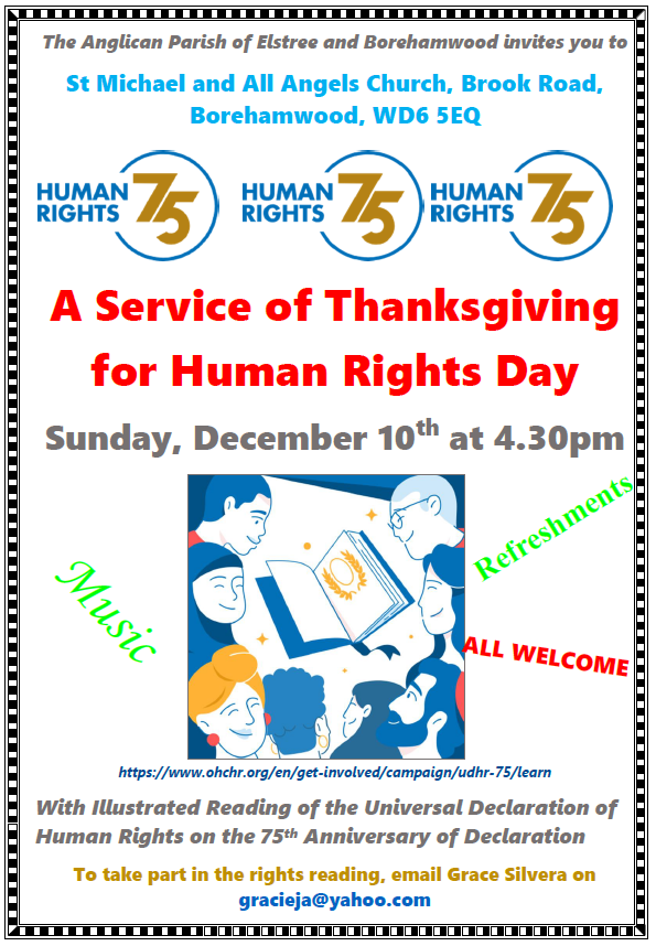 A Service of Thanksgiving for Human Rights poster