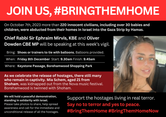 Bring them home vigil poster