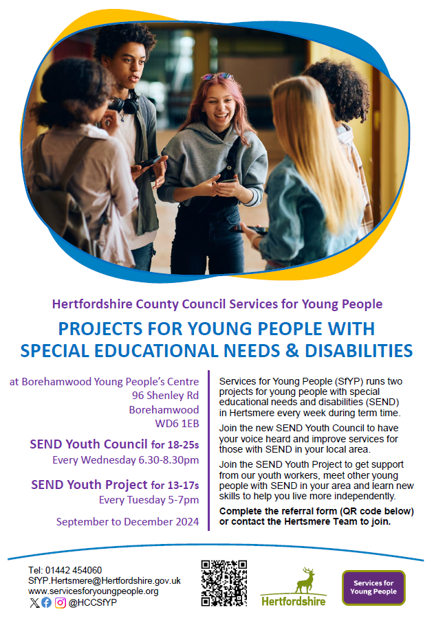 Poster for Services for Young People's projects for young people with special educational needs and disabilities