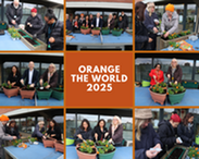 Collage of photos from the bulb planting event