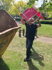 A resident making use of the skip