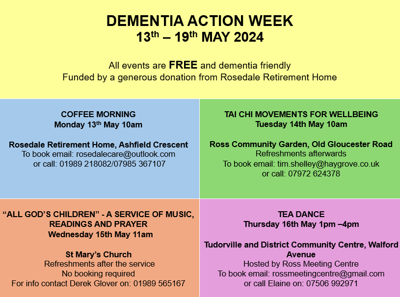 Dementia Action Week list of events