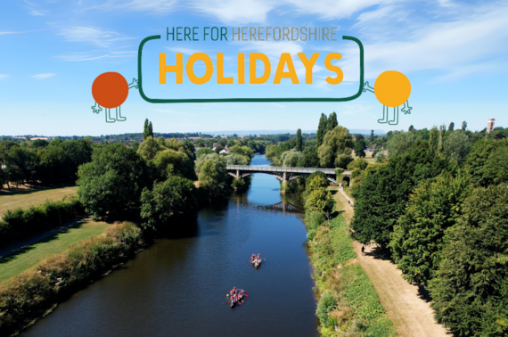 here for herefordshire holidays logo above the river wye