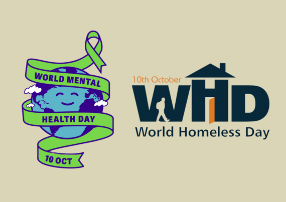 the logos for world mental health day and world homeless day