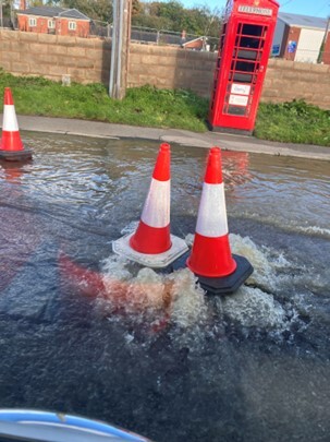 NFM - Oct 2024 floods Cones on road