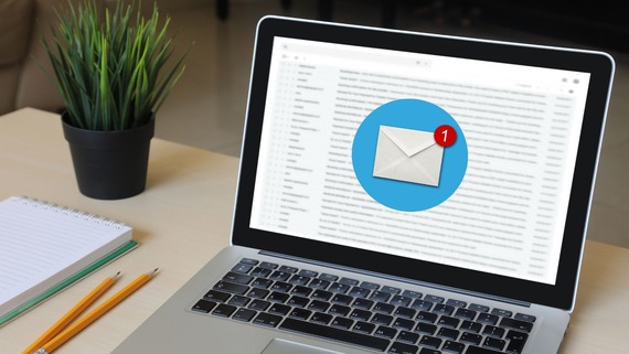 New mail online message email communication laptop computer desk