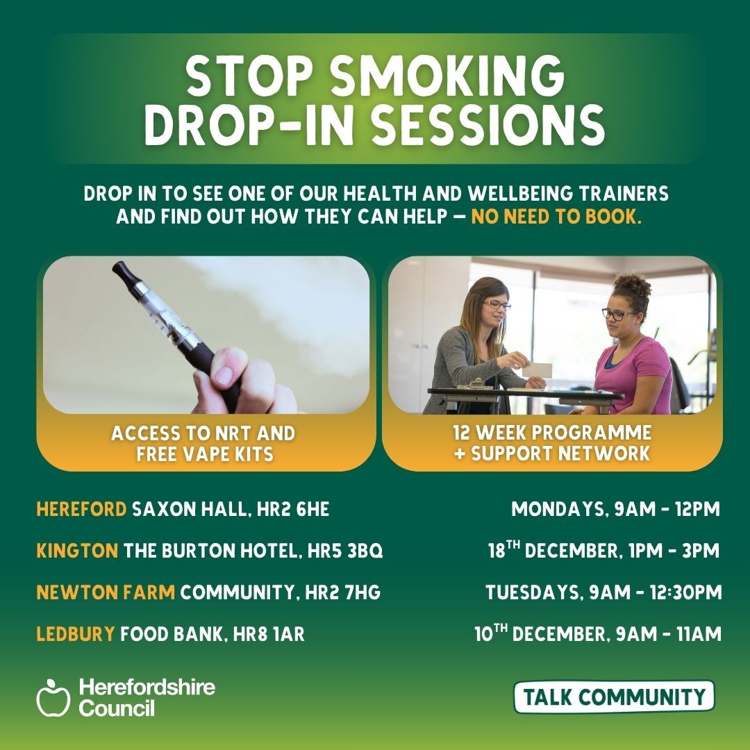 a list of stop smoking drop in dates