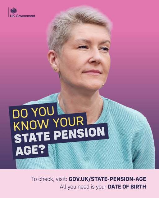 a promotional banner for checking your pension age