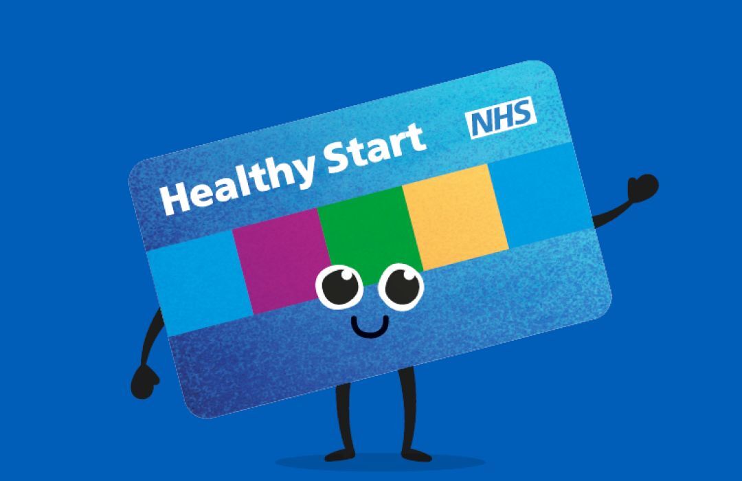 a cartoon healthy start card