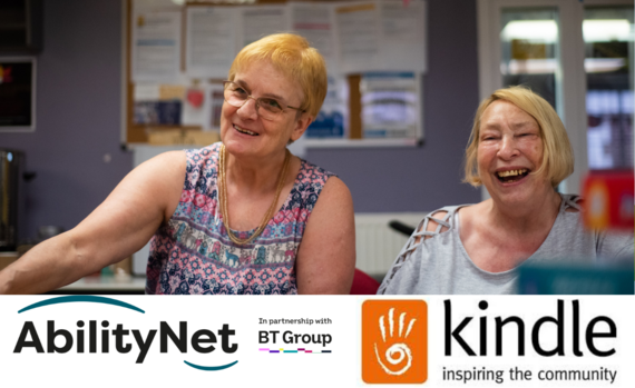 two elderly people smiling