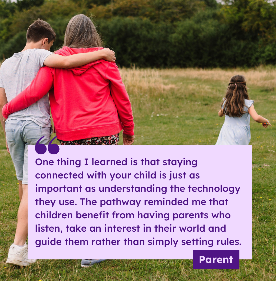 Togetherness banner with a quote and an image of a family walking outdoors together