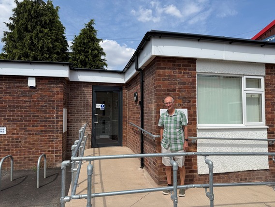 Mark stood outside the Ledbury Food Bank office