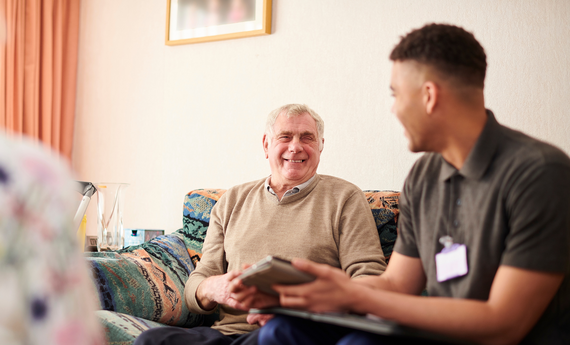 social worker with clients