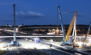 A14 Swavesey bridge deck installation