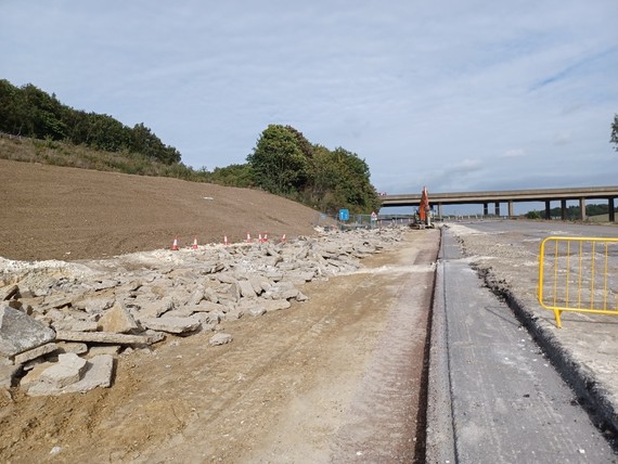 Progress on the M2 junction 5 eastbound slips