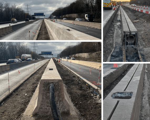 M3 junction 9 to 14 concrete barrier replacement collage for winter newsletter 2023