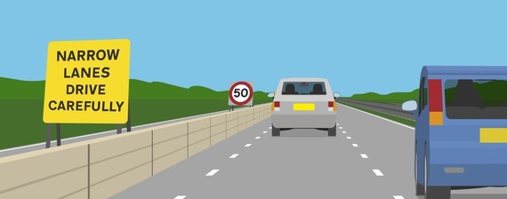 M25 junction 10 - narrow lanes illustration cropped