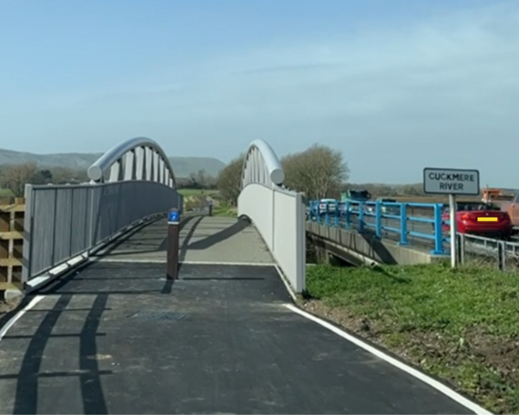 A27 East of Lewes - Cuckmere bridge in March 2023