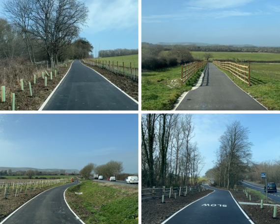 A27 East of Lewes - MNU path in March 2023