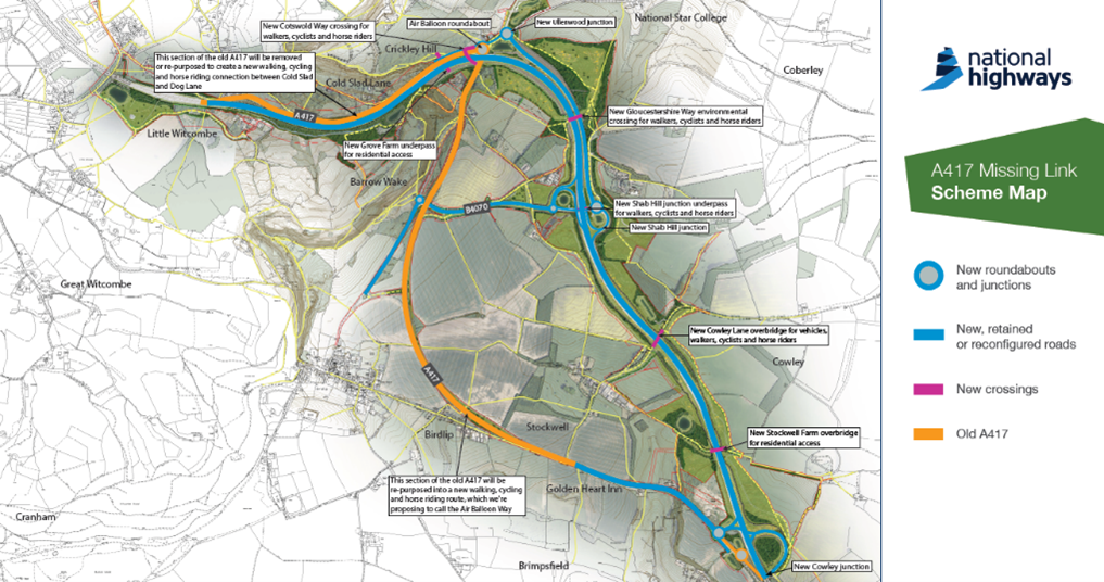 A417 Missing Link latest scheme map