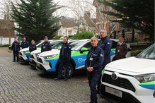 Wardens with their new hybrid vehicles