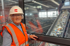 Cllr Toni Bradnum at local recycling treatment facility