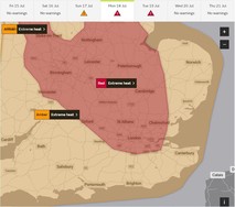 Heat alert map