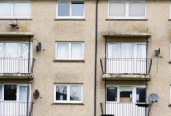 Outside images of a run down block of flats